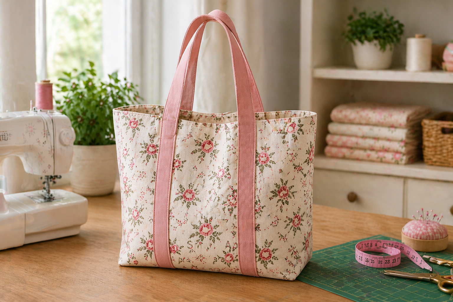 Beginner tote bag sewing project