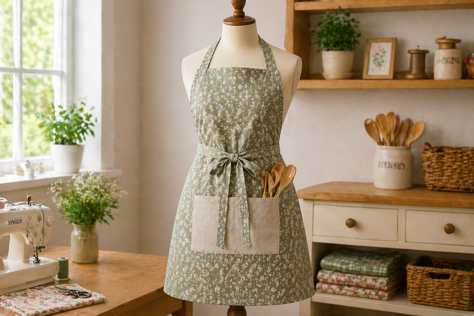 Simple apron sewing project for beginners